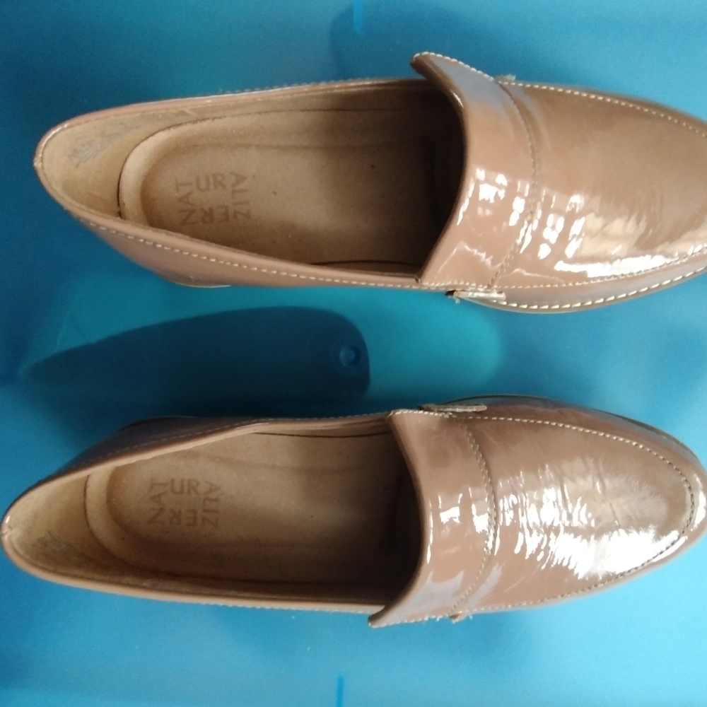 Size 11 Brown Faux Leather slip-ons